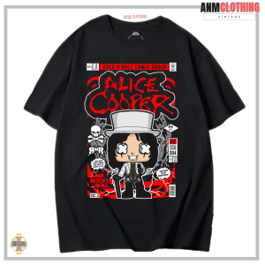 AnM Clothing - Tshirt Vintage Alice Cooper - Kaos Pria Wanita Reguler fit Desain Komik Bahan Cotton Combad 24 S Size M-XXL