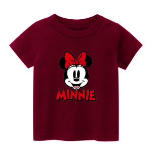 Tshirt kids kaos atasan oblong anak perempuan usai 1-12tahun sablon karakter MINNIE MERAH