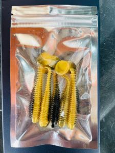 เหยื่อหนอนยางตกปลาช่อน หนอนหางโบก(เซ็ต 5ตัว )(สินค้าพร้อมส่งในไทย)