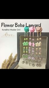 Konektor Masker 2in1 Flower Boba Lanyard by Devidekocraft