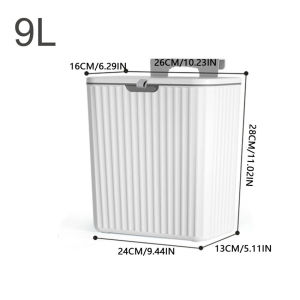 7/9L ติดผนังถังขยะสำหรับครัวความจุมากกระป๋องขยะห้องครัวพร้อมฝาถังขยะแขวนถังสำหรับประตูตู้ห้องน้ำ