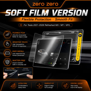 For Tesla Model 3 Y YL Screen Protector Tempered Glass 2021 2026 Center Rear Navigation Film 3 Seconds Easy Install Zero zero