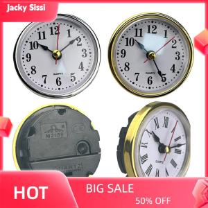 Jacky นาฬิกางานฝีมือคลาสสิกควอทซ์ Dia.65mm นาฬิกากลมแทรกโรมันตัวเลขน้อยตกแต่งผนัง