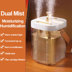 MONDIAL Dual-spray humidifier with 360° coverage 2000ml large water tank + 280ml/h high mist output quiet operation and water shortage protection