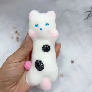 🔥Cute Chubby Cat Squeeze Toy Fuzzy Cat Plush Soft Squishy Toys Funny Slow Rebound Cat Doll Birthday Gift Fidget Soft Toy