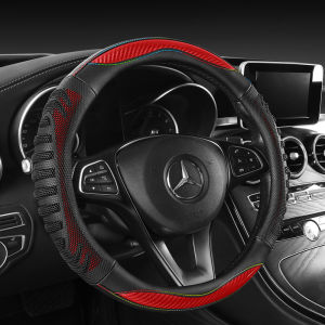 Sarung Stir Mobil Premium Kulit & Karet Anti Slip 3D Warna-Warni