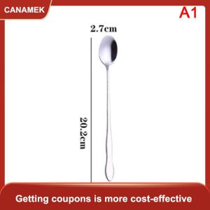 【CANAMEK】 1 cái sáng tạo thép không gỉ dài xử lý Cà Phê Muỗng khuấy đá muỗng