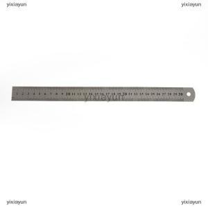 [COD] yixiayun 15-30cm Stainless Steel Metal Straight Ruler Tool Double Sided Measuring Tool