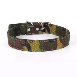 LZD Medium and Large Training Dog Camouflage Forest Camouflage Collar Trend Canvas Big Dog Dog Collar Collar