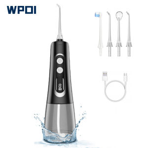 Electric Water Flosser 9 Modes 300ml Detachable Water Tank Waterproof Portable Household Electric Dental Cleaner USB Rechargeable with Replaceable 3 Jets Tips 1 Teethbrush Oral Irrigator