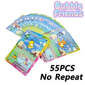Shiny 55Pcs Cute DIY Card Proxy Pokemon My bubble friends Holographic Anime Version Classical Collection Cards Eevee Charizard
