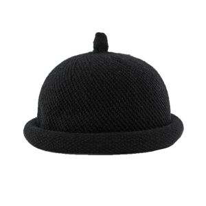 DSIUY Rolled Edge Melon Skin Hat Knitted Solid Color Painter Hat Cute Keep Warm Pacifier Cap Women