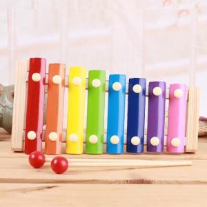 Hand Knock On Piano Boy Wooden Eight-tone Knock On Piano Baby Percussion Xylophone Wooden Toy Puzzle Children Puzzle Montessori Toy Puzzle HCH Rainbow Tower Wooden Toy