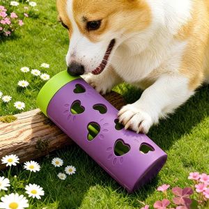 OUTOPEN Bite Resistant Pet Leaking Food Toy Dog Paw Pattern Plastic Pet Snack Roller Creative Teeth Grinding Hidden Food Stick IQ Improvement