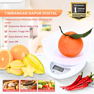 BERGARANSI Taffware Digipounds Timbangan Dapur Digital Charger kue kopi Mini Scale 5kg 1g B05
