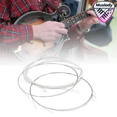 MUSLADY Bộ dây đàn Mandolin trong suốt Thay thế âm sắc đẹp 8 chiếc Dây đàn Mandolin chống trầy xước để sửa chữa