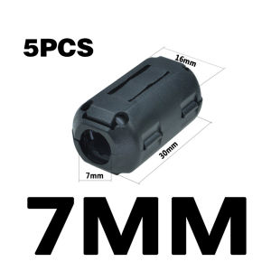 5Pcs Clip On Ferrite Ring Core 7/9mm RFI EMI Noise Suppressor Cable Clip