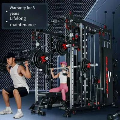 pre order / Multi Functional Trainer and Smith Machine Combo All In One Commercial Grade Ultimate Home Gym Equipment Solution