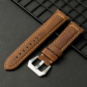 new Vintage Frosted Leather Watch Band for Panerai PAM01074  441 799 616 Watch Band 441 Fat Sea Crazy Horse Strap 22mm 24mm 26mm high-quality