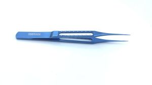 GREATLH Ophthalmic Tweezers Titanium Suture Forceps 0.12mm Toothed Forcep 115mm Ophthalmic Straight Forceps