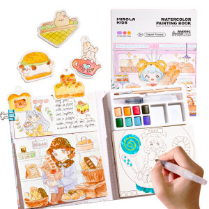 Jar Melo watercolor powder painting for kids small sugar cube childrens coloring book watercolor coloring picture book painting set美乐童年小方糖