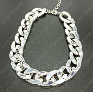 Pet Necklace Thick Gold Plated Plastic Adjustable For Medium Large Dogs Bulldog