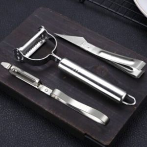 BOSSLU 3set Alat Pengupas Wortel Bawang Sayur Buah Bahan Stainless Steel