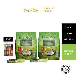 EVERYDAY Matcha Latte Twin Pack FREE Travel Pack (2pkt x 20g x 15s)-Halal Certified
