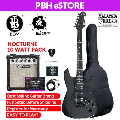 BLW Nocturne Series Electric Guitar Stratocaster HSH Style Humbucker Single Coil Humbucker Electric Guitar Pack
