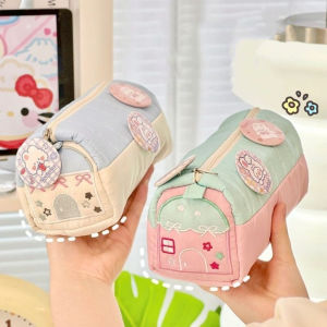 YIDIA Large Capacity House Shaped Pencil Cases Cute Multi Layer Student Cosmetic Pouch Cartoon Creative Pen Stationery Storage Bags School Supplies