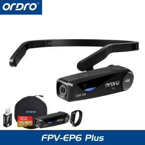 ORDRO FPV-EP6 Plus 4K Head Mounted Camera 1080p/60fps Vlog Camera Recorder Can be connected to mobile APP Wearable Video Camera