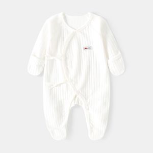 Newborn 0-6months Baby Anti-Scratching Wrap Feet Clothes Infant Soft Cotton Romper Bodysuit Sleepsuit