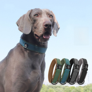 YAZHE ปรับได้ ปลอกคอสุนัขสะท้อนแสง สายรัดยืดหยุ่น ไม่ต้องดึง ปลอกคอสัตว์เลี้ยงสำหรับสุนัขขนาดกลางและใหญ่ ทนทาน หัวเข็มขัดปลดเร็ว สายโซ่หัวเข็มขัดนิรภัยสำหรับสุนัข กลางแจ้ง