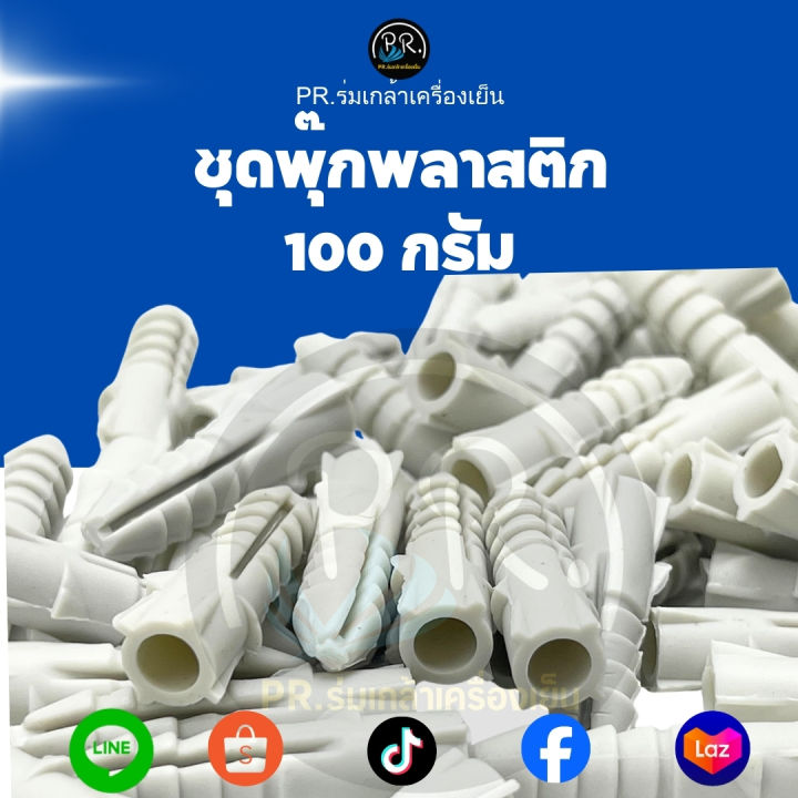 พุกพลาสติกสีขาว แพ็ค 100 กรัม สำหรับงานซ่อมแซมบ้านและงาน DIY ทั่วไป ...