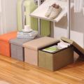 Foldable Chair Footstool Ottoman Bench Storage Chest Footrest Padded Seat. 