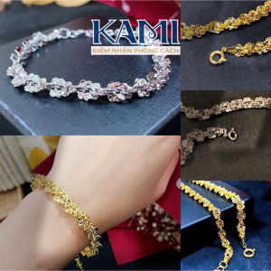 {loại 1} Lắc tay xoắn hoa mai chạm 4d 6mm chất liệu đồng KAMI trang sức sỉ LXHM6M