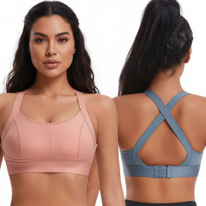 Women High Impact Sports Bra Criss Cross Back Padded Bra Workout Fitness Sports Yoga Bras Shockproof Sport Crop Top Vest2026