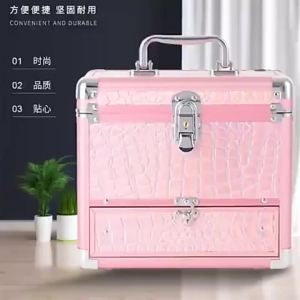 FFBH Nordic Creative LED Lighted Makeup Case Modern Design Portable Travel Lightweight Aluminum Makeup Tattoo Case Accessories FYMB R7Q2P