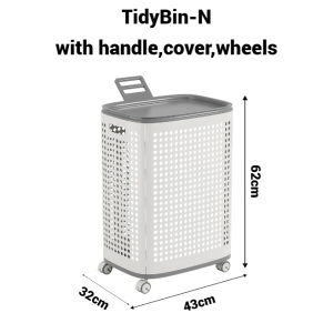 TidyBin Giant 70L Laundry Hamper with Optional Hanging Basket Removable Bag Space-Saving Organizer