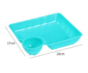 Piring Plastic Persegi + Tempat Sambal / Piring Saji / Piring Sambal / Wadah Buah Snack