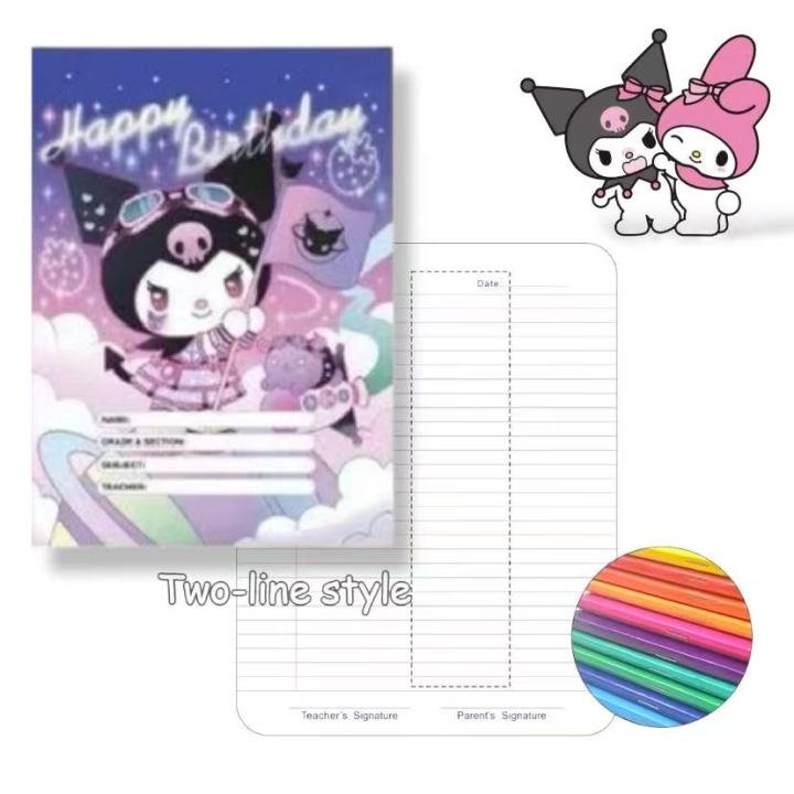 10pcs/Pack Student Kuromi pattern design Composition notebook and ...