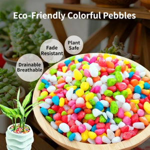 500g Garden Colored Decorate Stones Flowers Plant Pot Decorate Stones Fish Tank Scenery Colorful Stone
