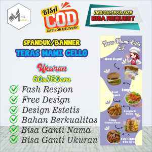 Spanduk Banner Size 60X160cm TERAS MAMI CELLO Free Custom Design Dan Ukuran