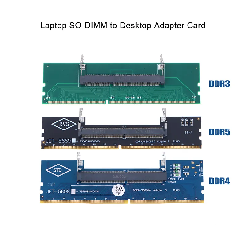 [LIXIAOJU] DDR3 DDR4 DDR5 Laptop SO-DIMM to Desktop Adapter Card Converter  Memory RAM Connector Adapter