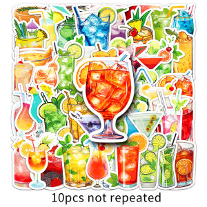 50pcs berwarna-warni koktel kartun pelekat kes telefon bimbit beg komputer riba hiasan kalis air DIY pelekat