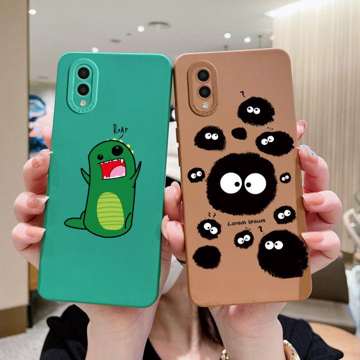 For Samsung Galaxy A02 M02 Cover A022F M022F Cute Dinosaur Square