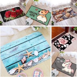 Thảm Lau Chân 3D Nỉ Đế Cao Su Chống Trơn Trượt Kích Thước 40x60cm Thảm Lau Chân 3D Siêu Thấm Hút