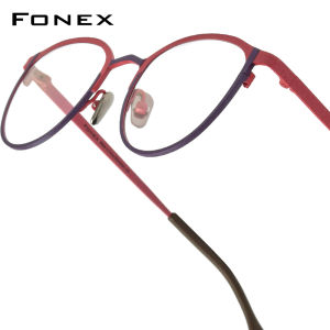 FONEX Gọng kính Titan phụ nữ 2025 thời trang mới thiết kế thương hiệu kính tròn nam giới chất lượng cao siêu nhẹ kính mắt cho mắt 85858