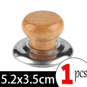 1/2pcs Solid Wood Pot Lid Knob Pan Lid Holding Handle Anti Scalding Pot Top Kitchen Pan Replacement Parts