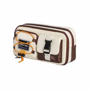 WOODP High Appearance Student Stationery Bag Multilayer Dirt-resistant Pen Bag Pencil Holder Large Capacity Pencil Pouch Students Use